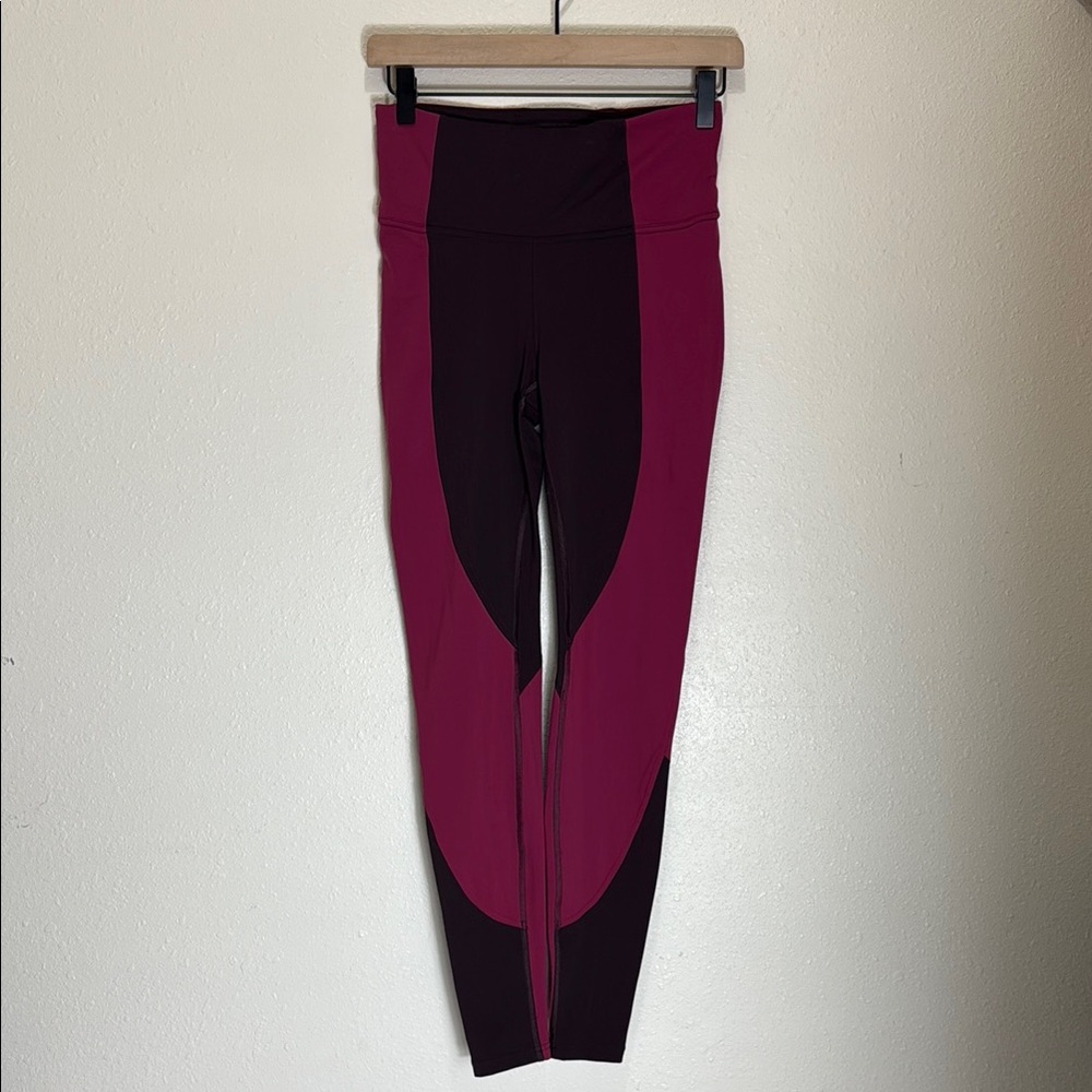 Lululemon Stylish Brown and Pinkish Red Leggings, Size 6